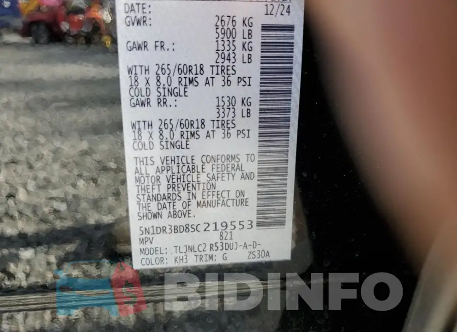 5N1DR3BD8SC219553 Photo# 14