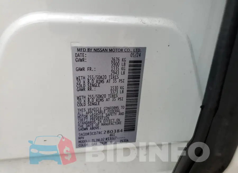 5N1DR3CD7RC280384 Photo# 13
