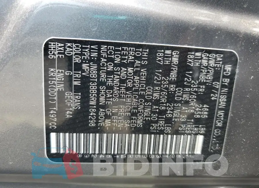 JN8BT3BB5RW184298 Photo# 14