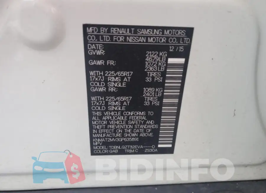 KNMAT2MV3GP635891 Photo# 13