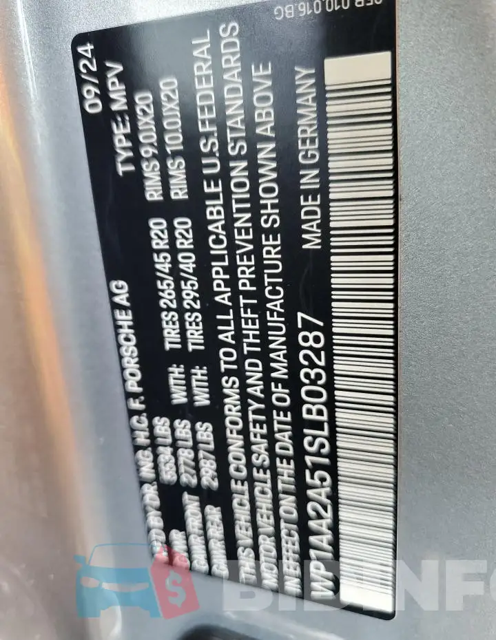 WP1AA2A51SLB03287 Photo# 13