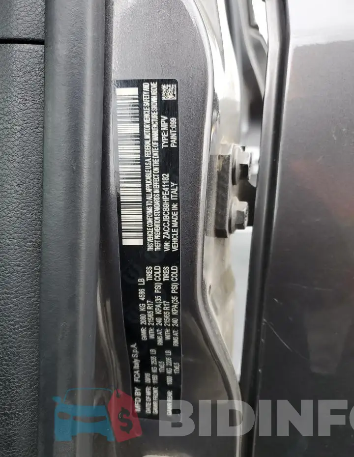 ZACCJBCB9HPE41182 Photo# 14