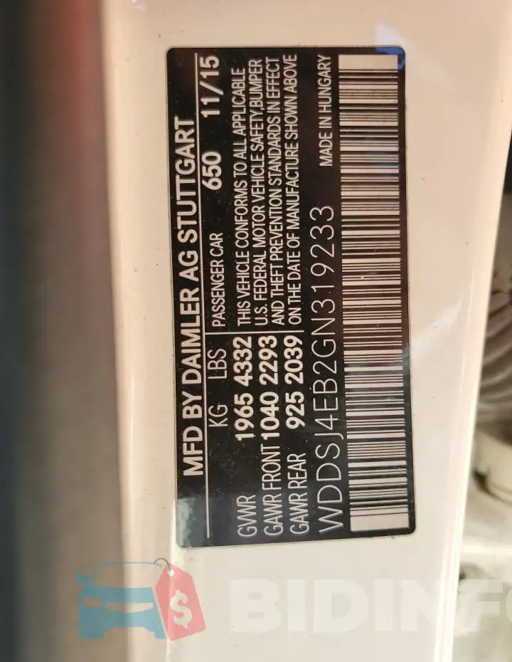 WDDSJ4EB2GN319233 Photo# 13