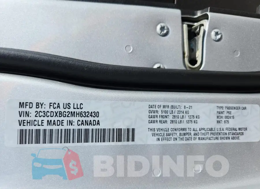 2C3CDXBG2MH632430 Photo# 12
