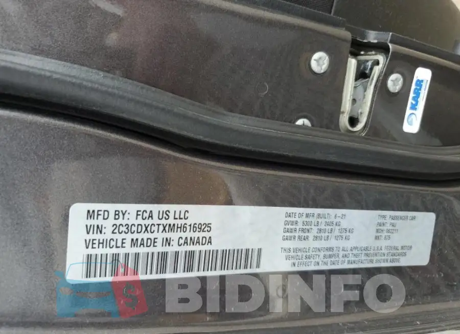 2C3CDXCTXMH616925 Photo# 12