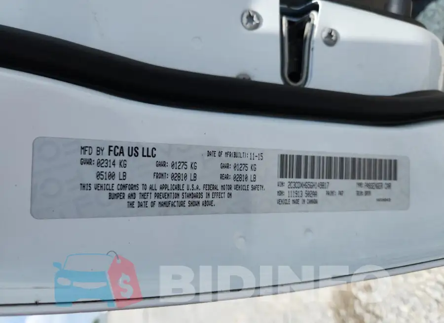 2C3CDXHG5GH149817 Photo# 12
