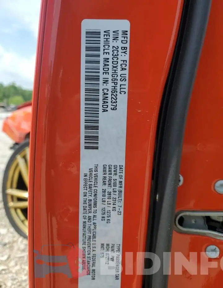 2C3CDXHG6PH622379 Photo# 13