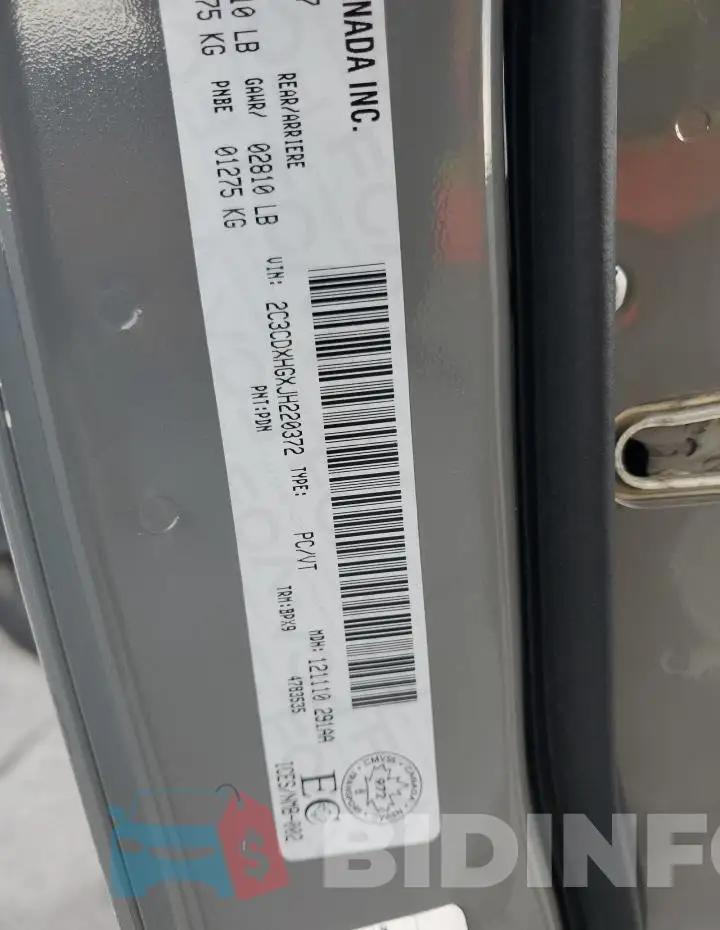 2C3CDXHGXJH220372 Photo# 12