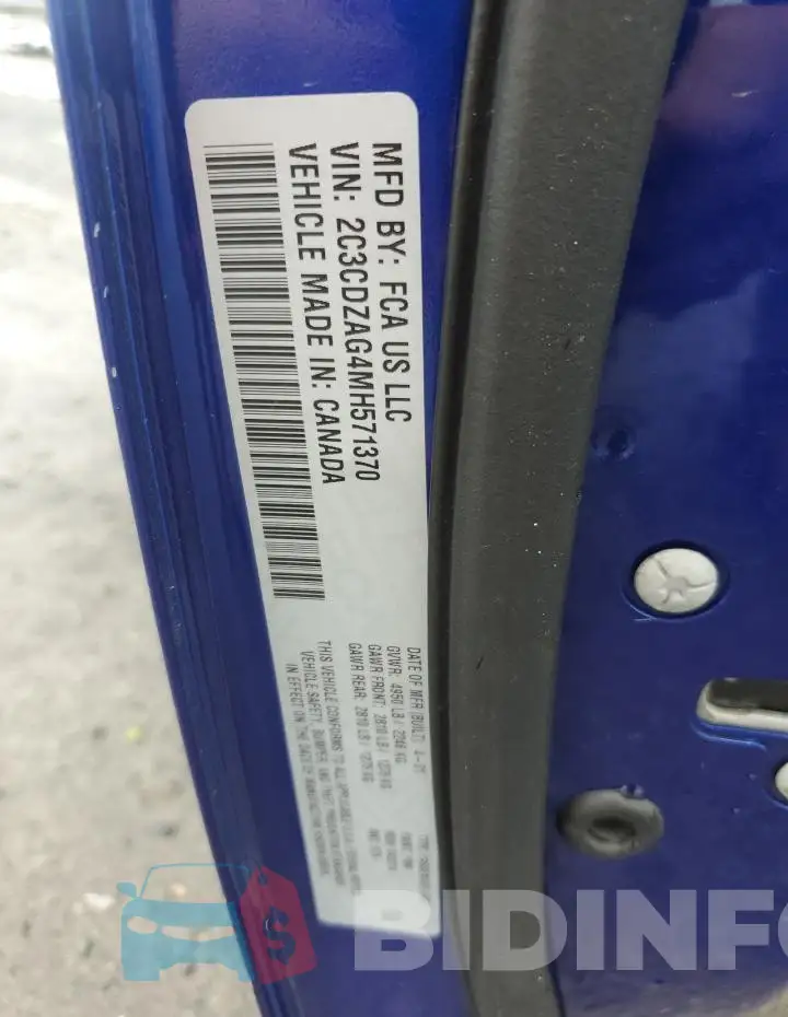 2C3CDZAG4MH571370 Photo# 12