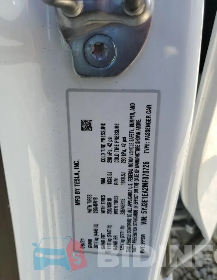 5YJ3E1EA2MF070726 Photo# 12