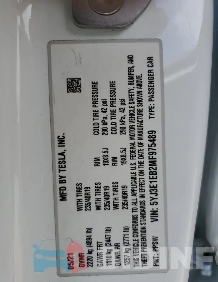 5YJ3E1EB2MF975489 Photo# 12