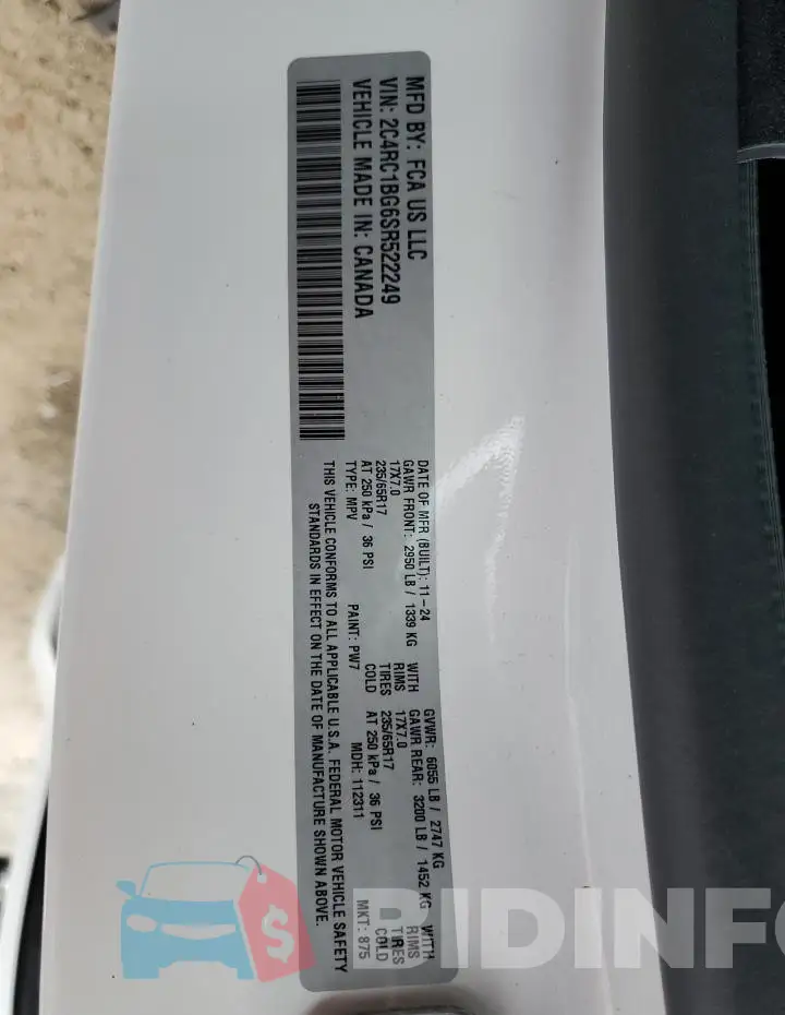 2C4RC1BG6SR522249 Photo# 13
