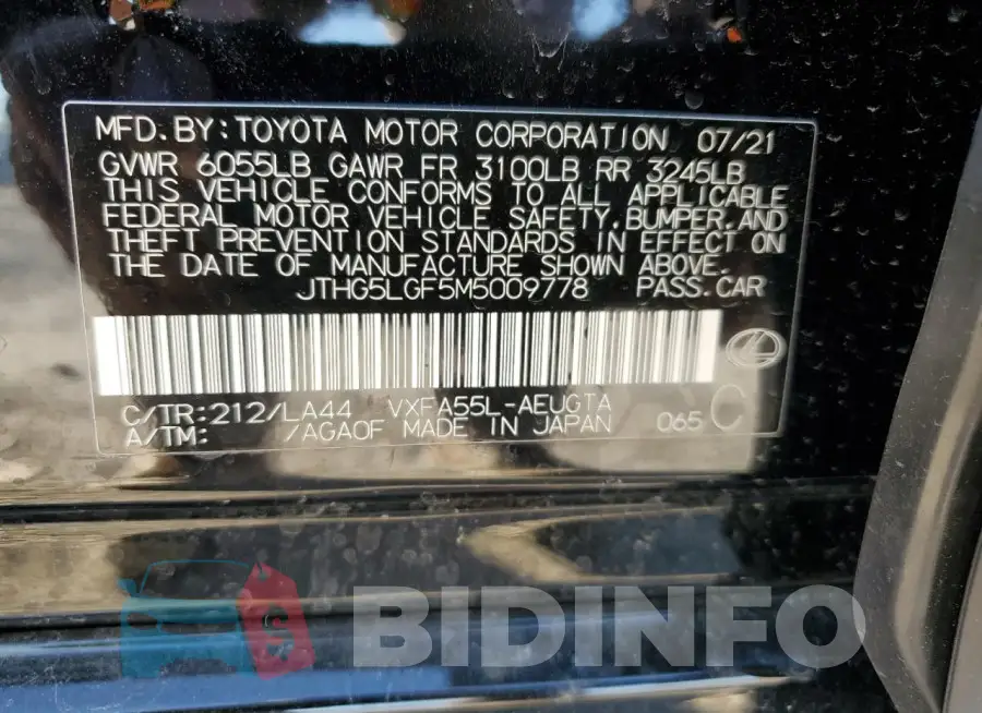 JTHG5LGF5M5009778 Photo# 12