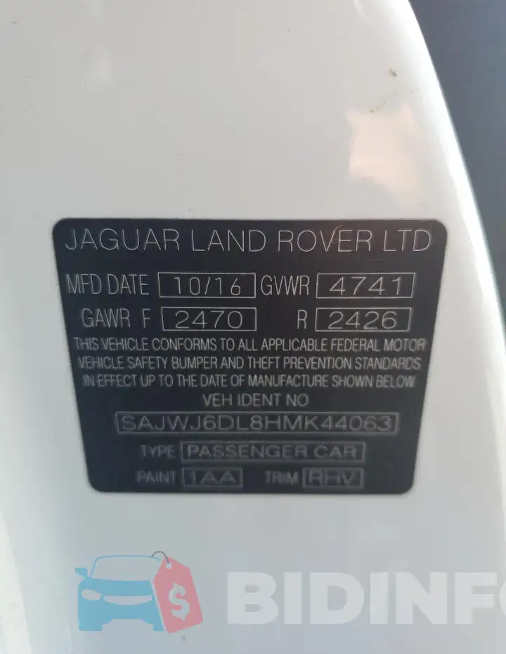 SAJWJ6DL8HMK44063 Photo# 12