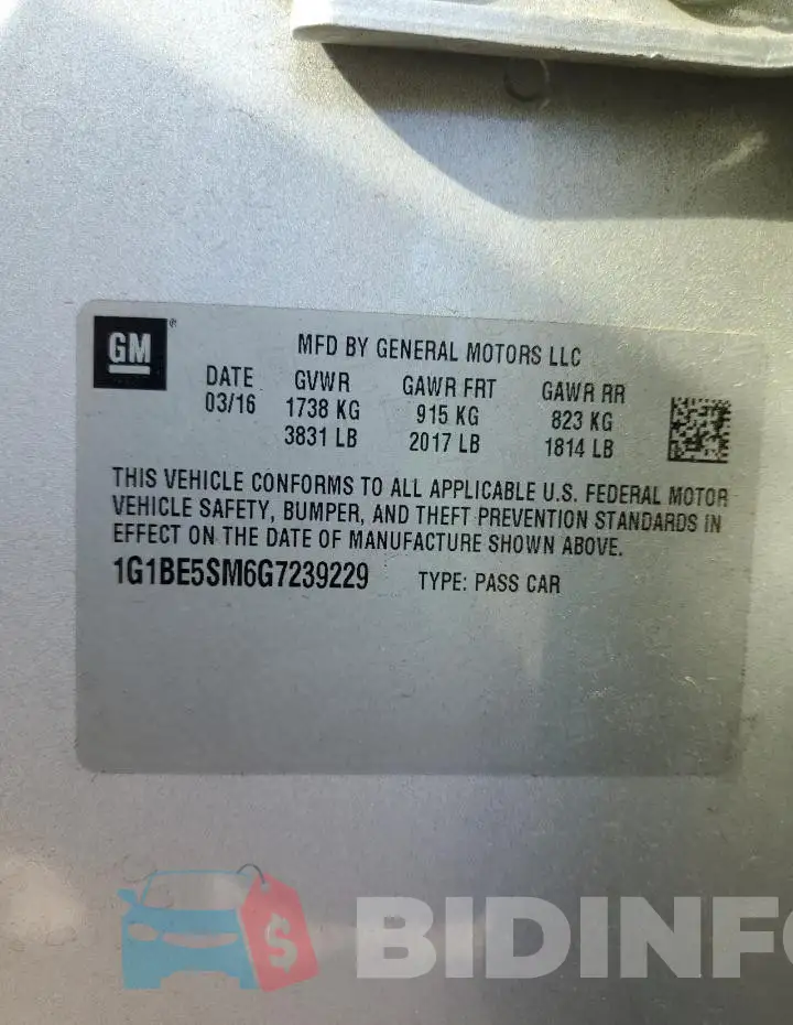 1G1BE5SM6G7239229 Photo# 13