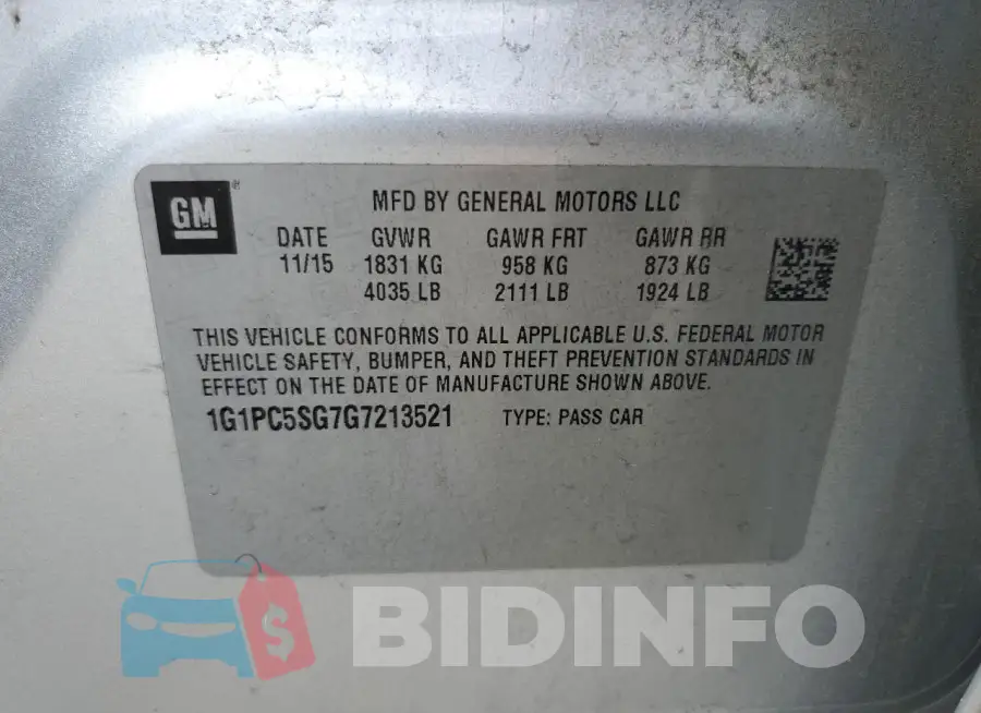 1G1PC5SG7G7213521 Photo# 13