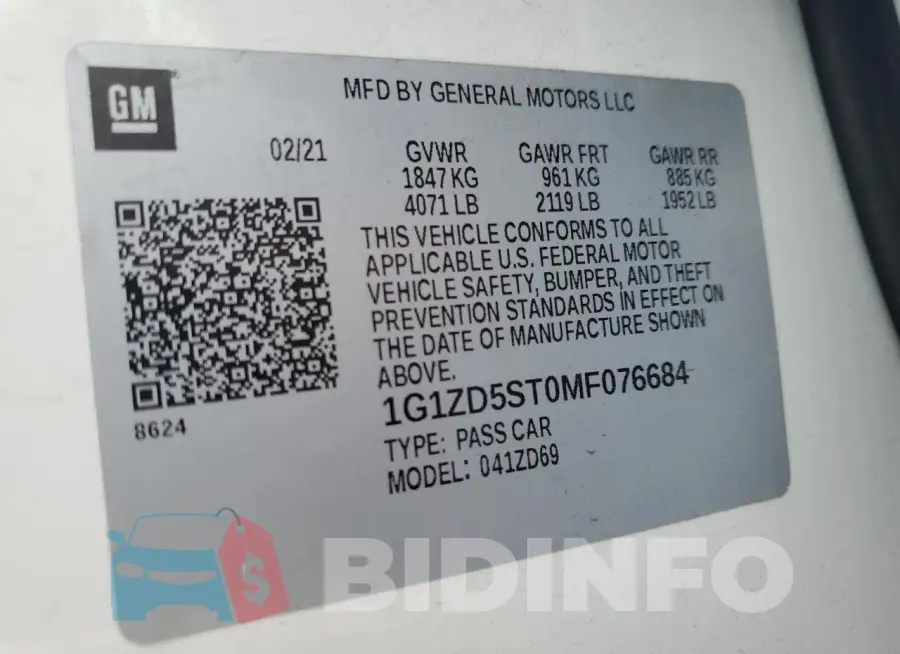 1G1ZD5ST0MF076684 Photo# 12