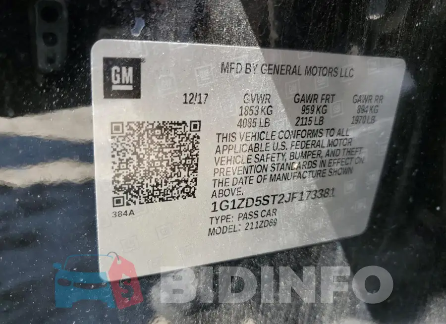 1G1ZD5ST2JF173381 Photo# 12