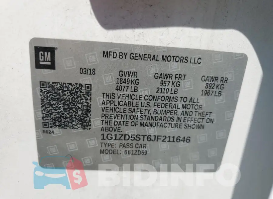 1G1ZD5ST6JF211646 Photo# 12