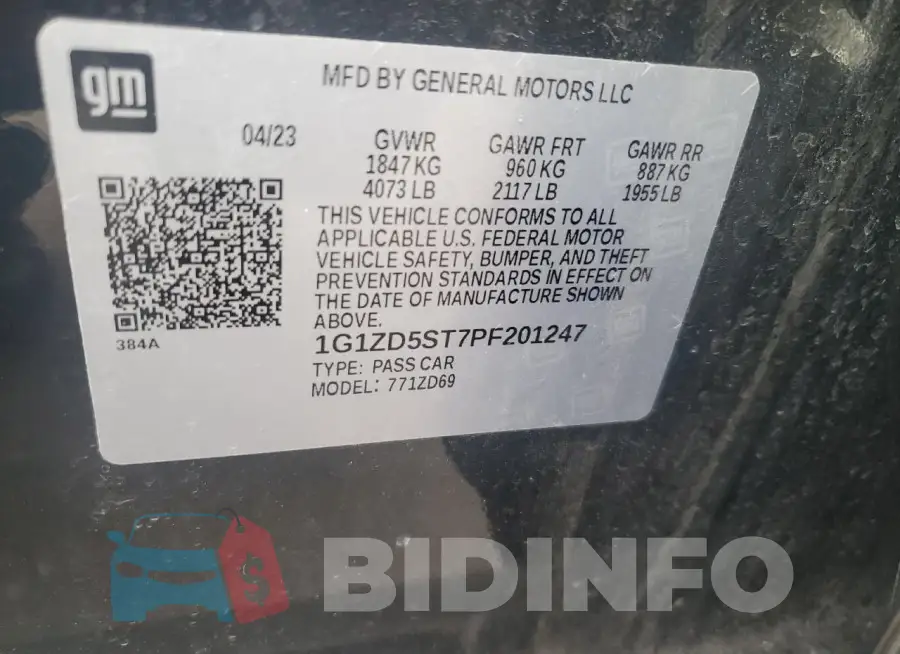 1G1ZD5ST7PF201247 Photo# 13