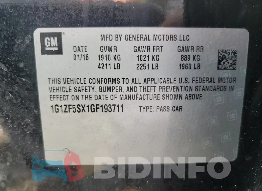 1G1ZF5SX1GF193711 Photo# 12
