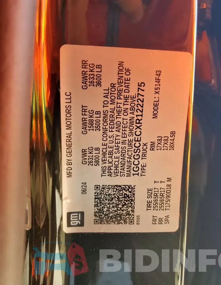 1GCGSCECXR1222775 Photo# 13