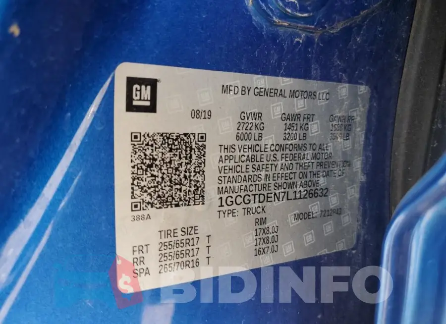 1GCGTDEN7L1126632 Photo# 12