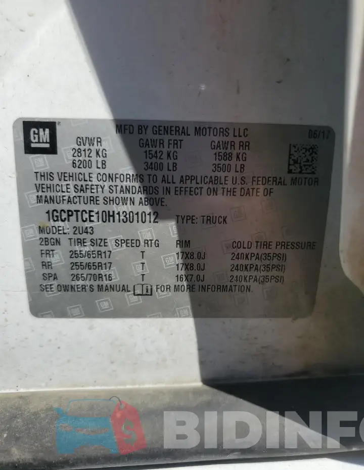1GCPTCE10H1301012 Photo# 12