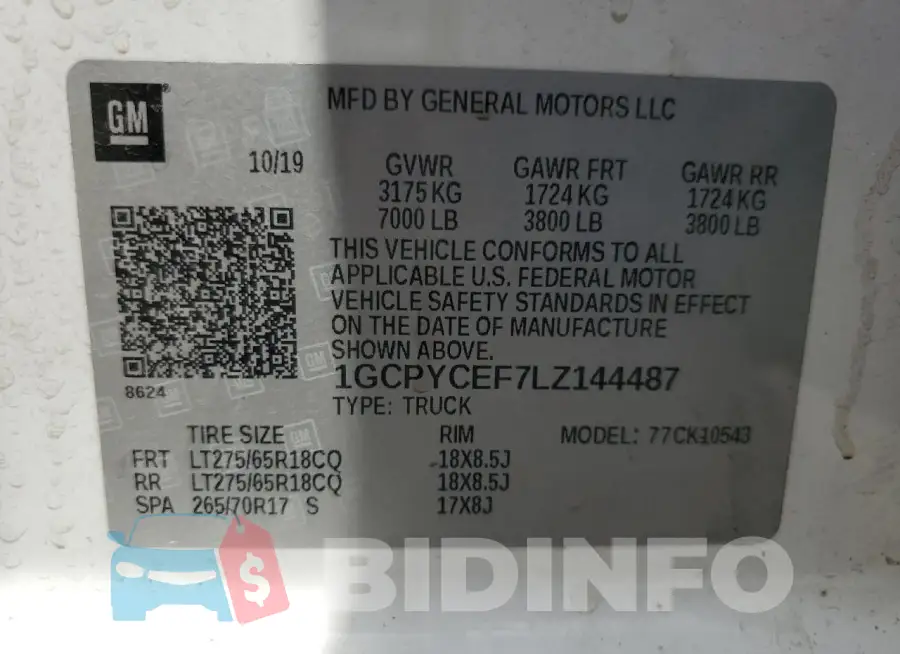 1GCPYCEF7LZ144487 Photo# 13
