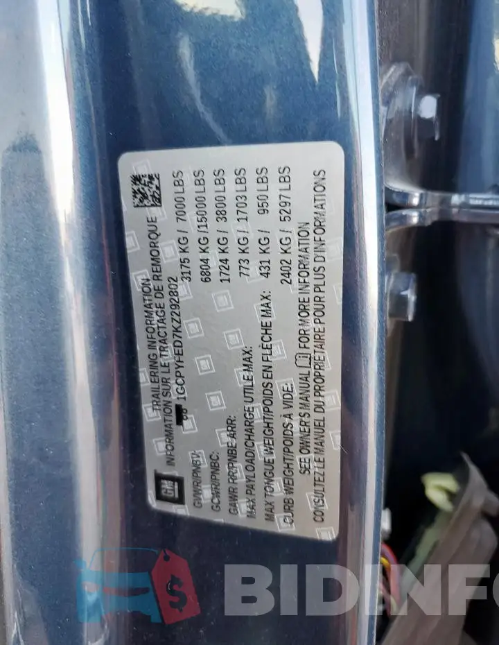 1GCPYFED7KZ292802 Photo# 12