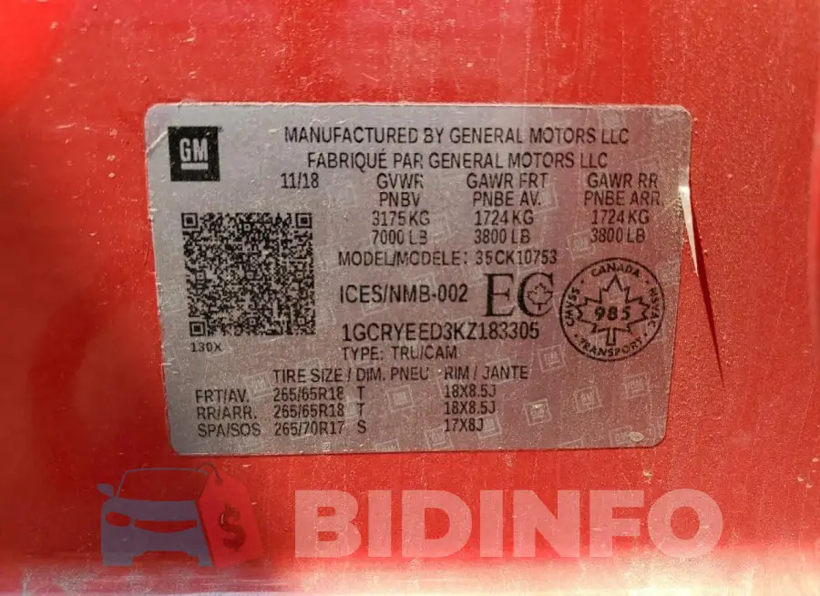 1GCRYEED3KZ183305 Photo# 12