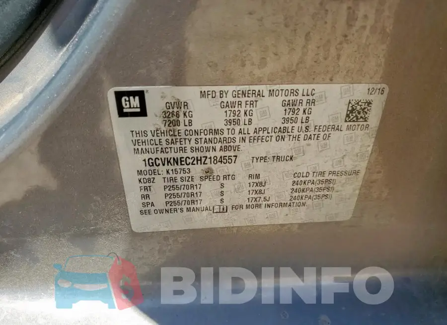 1GCVKNEC2HZ184557 Photo# 12