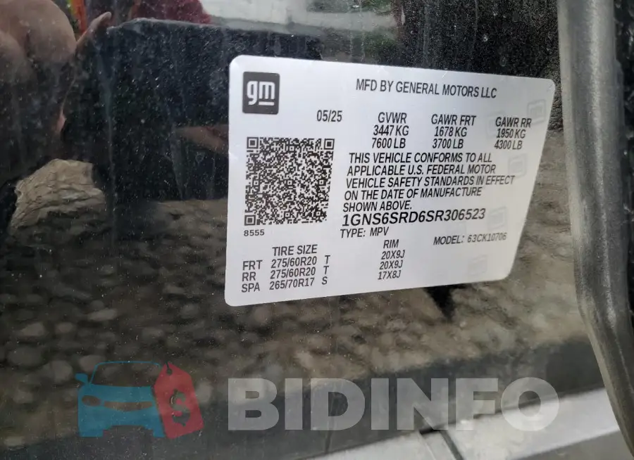 1GNS6SRD6SR306523 Photo# 13