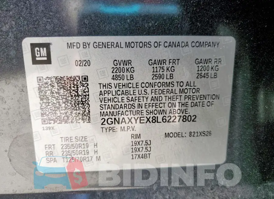 2GNAXYEX8L6227802 Photo# 14