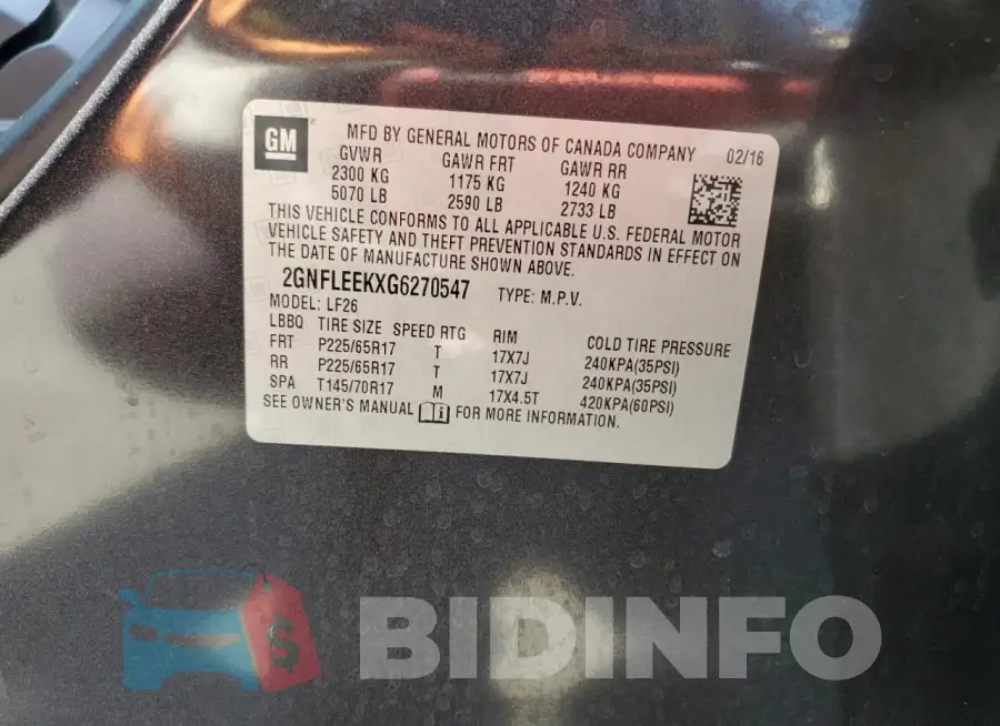 2GNFLEEKXG6270547 Photo# 13
