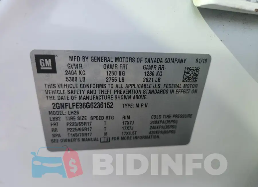 2GNFLFE36G6236152 Photo# 13