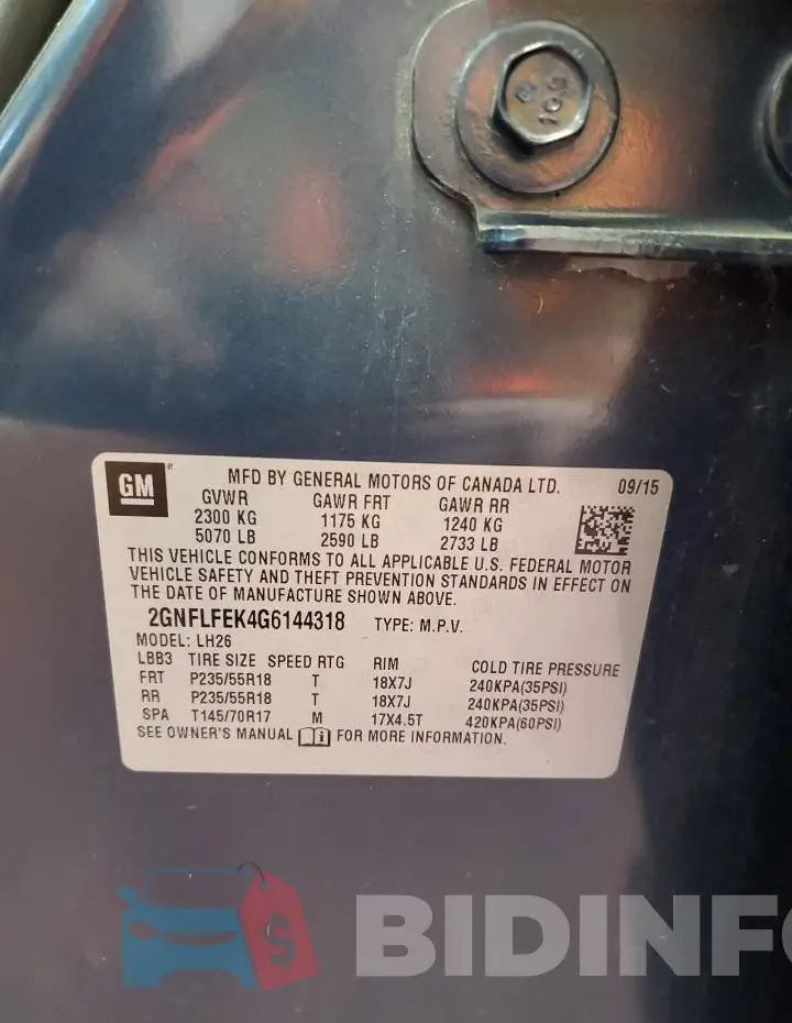 2GNFLFEK4G6144318 Photo# 13