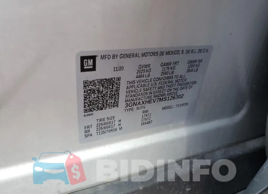 3GNAXHEV7MS126302 Photo# 13