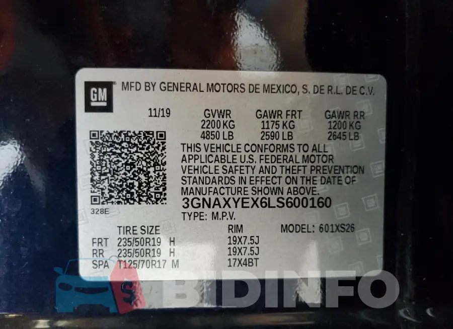 3GNAXYEX6LS600160 Photo# 13