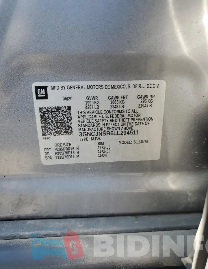 3GNCJNSB6LL294511 Photo# 13