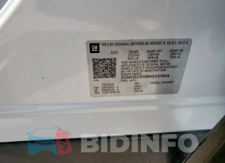 3GNKBCRS8MS537634 Photo# 12