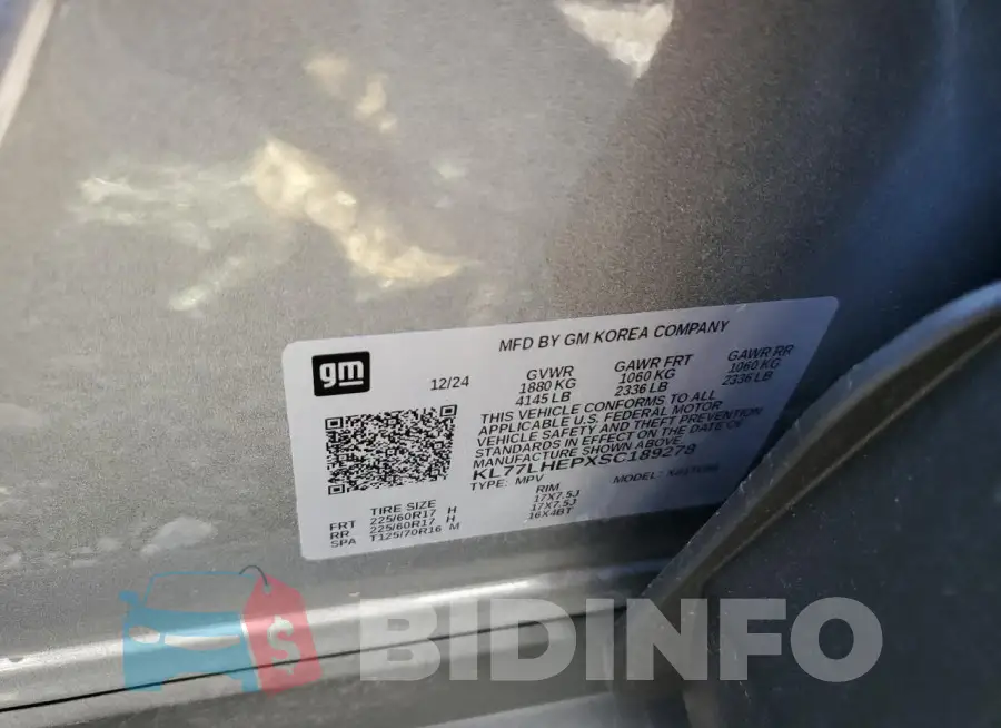 KL77LHEPXSC189278 Photo# 12