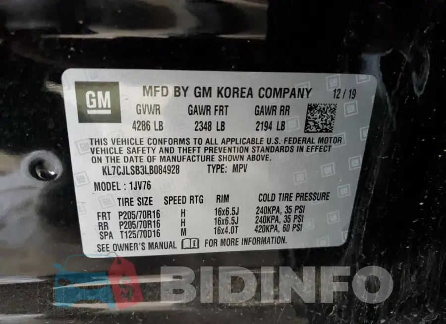 KL7CJLSB3LB084928 Photo# 13