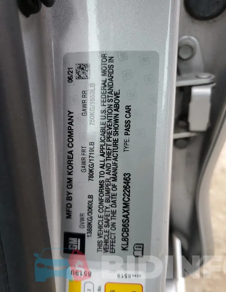 KL8CB6SAXMC226463 Photo# 12