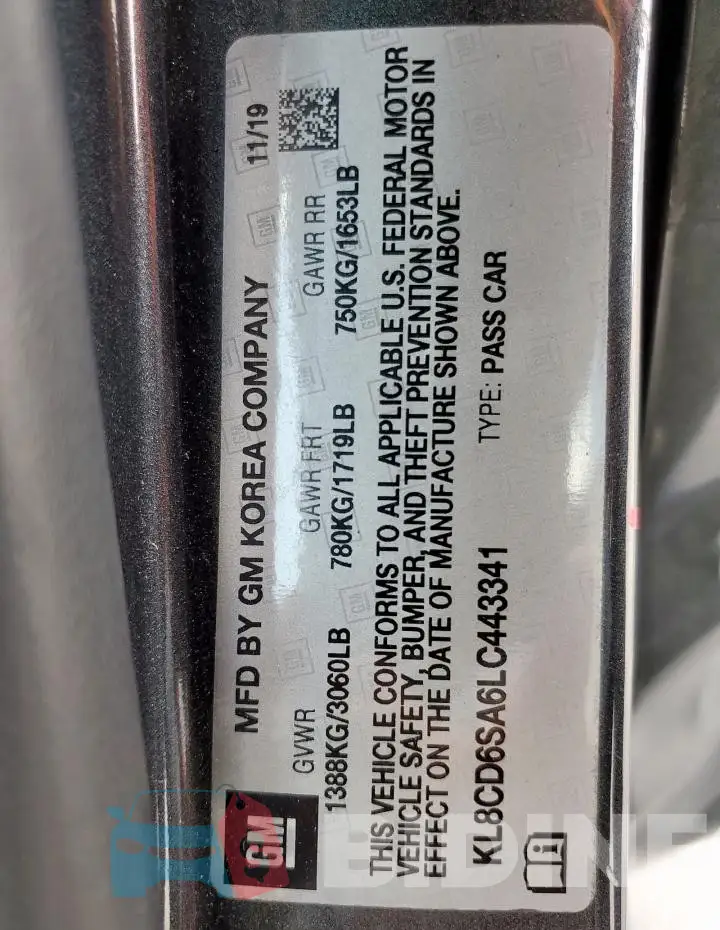 KL8CD6SA6LC443341 Photo# 13