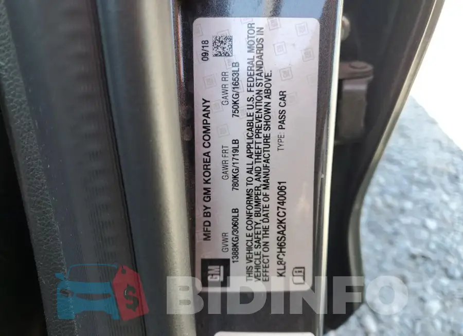 KL8CH6SA2KC740061 Photo# 13