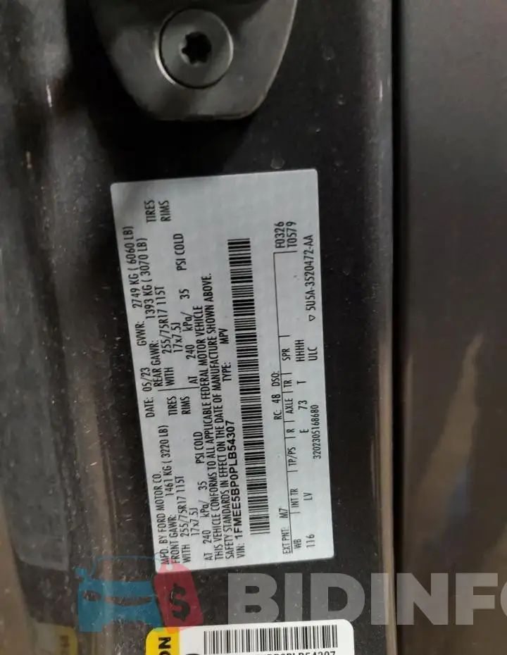 1FMEE5BP0PLB54307 Photo# 14