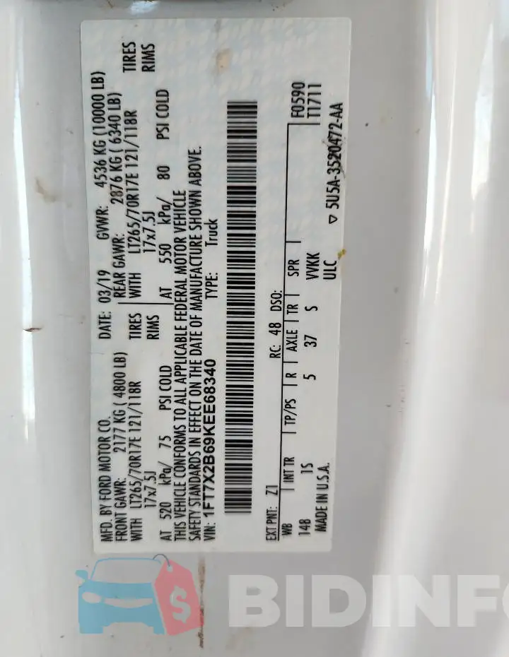 1FT7X2B69KEE68340 Photo# 12