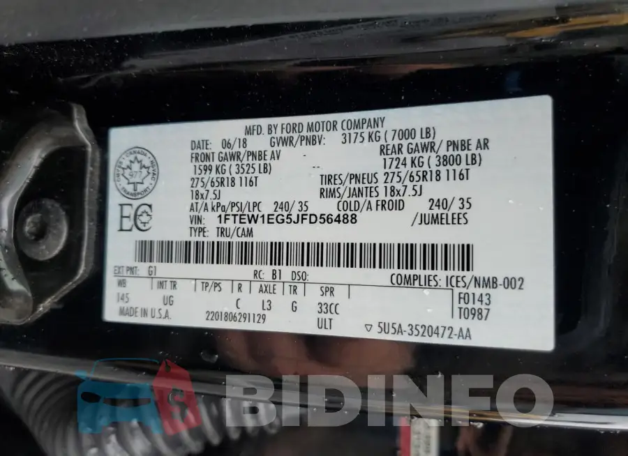 1FTEW1EG5JFD56488 Photo# 12