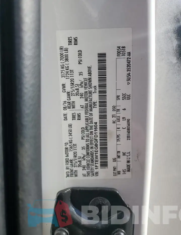 1FTEW1EG8GFD11604 Photo# 12